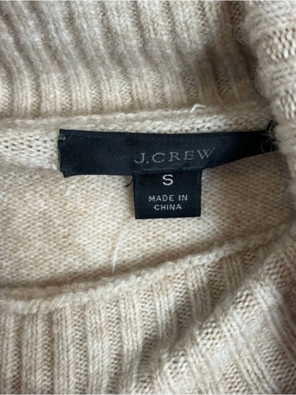 NWT. J. Crew Striped Turtleneck Sweater in Supersoft Yarn Small Tan Brown Stripe